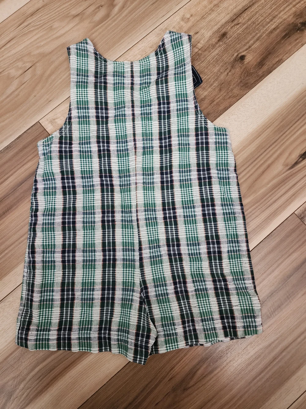 Vintage B.T. Kids Baby Toys Plaid Golf Bear Romper 1990s Y2K
